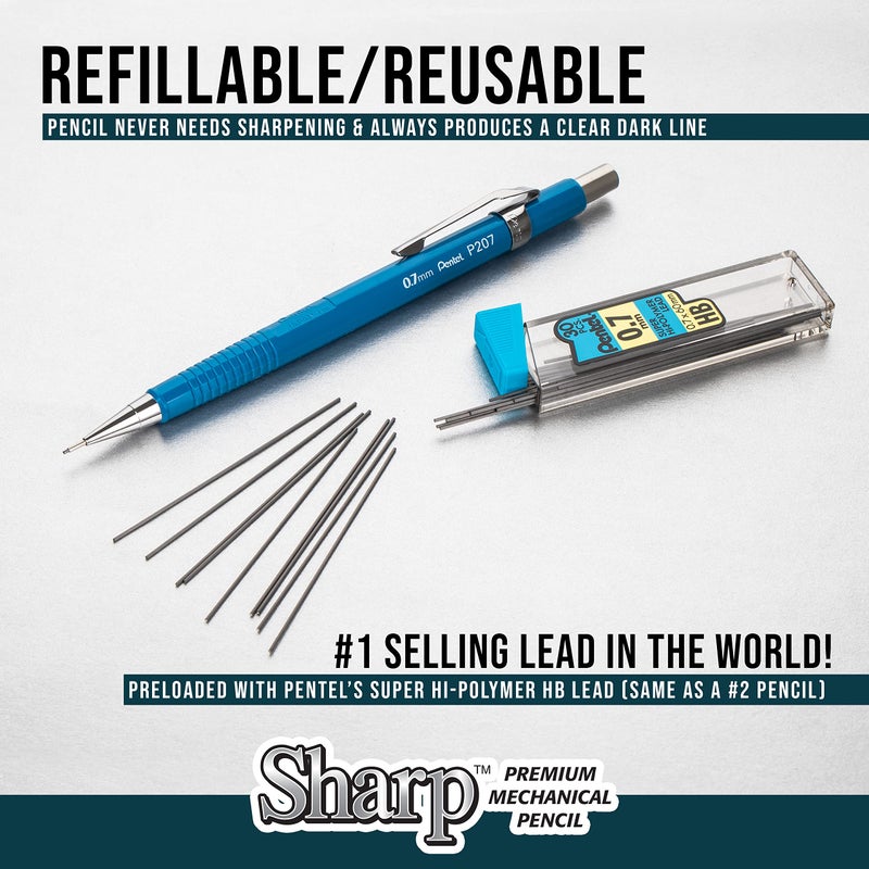 Pentel Sharp Mechanical Pencil (0.5mm), Fine Line, Black Barrel, Pack of 2 (P205BP2) - Image 3